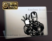 Limited Edition Macbook decal, iron man black vinyl sticker for Macbook, Mac pro, Mac air 13", 15", 17"