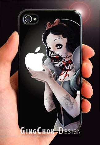 Zombie art painting iPhone 4 case, iPhone case for iPhone 4 or iPhone 4S. Black Case.