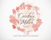 Custom premade logo watercolor flowers for photographer,photography, fashion boutique