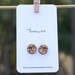 Circle Wood birds on branches Stud Earrings