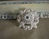White Knob-Vintage- Dresser Knobs-  Drawer Pulls- Shabby Chic Decor- Knobs-Cottage Chic-HomeDecor-Distressed Knobs-Drawer Knobs