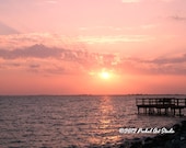 Nature Photography, Sunset Photo, Pink Landscape, 8x10 Print, Beach Decor by John Prchal