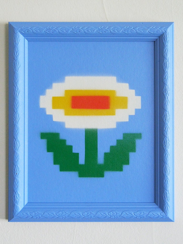 Power Flower - 8-bit spray paint art