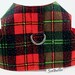 XSMALL Red and Green Plaid Holiday Dog Harness