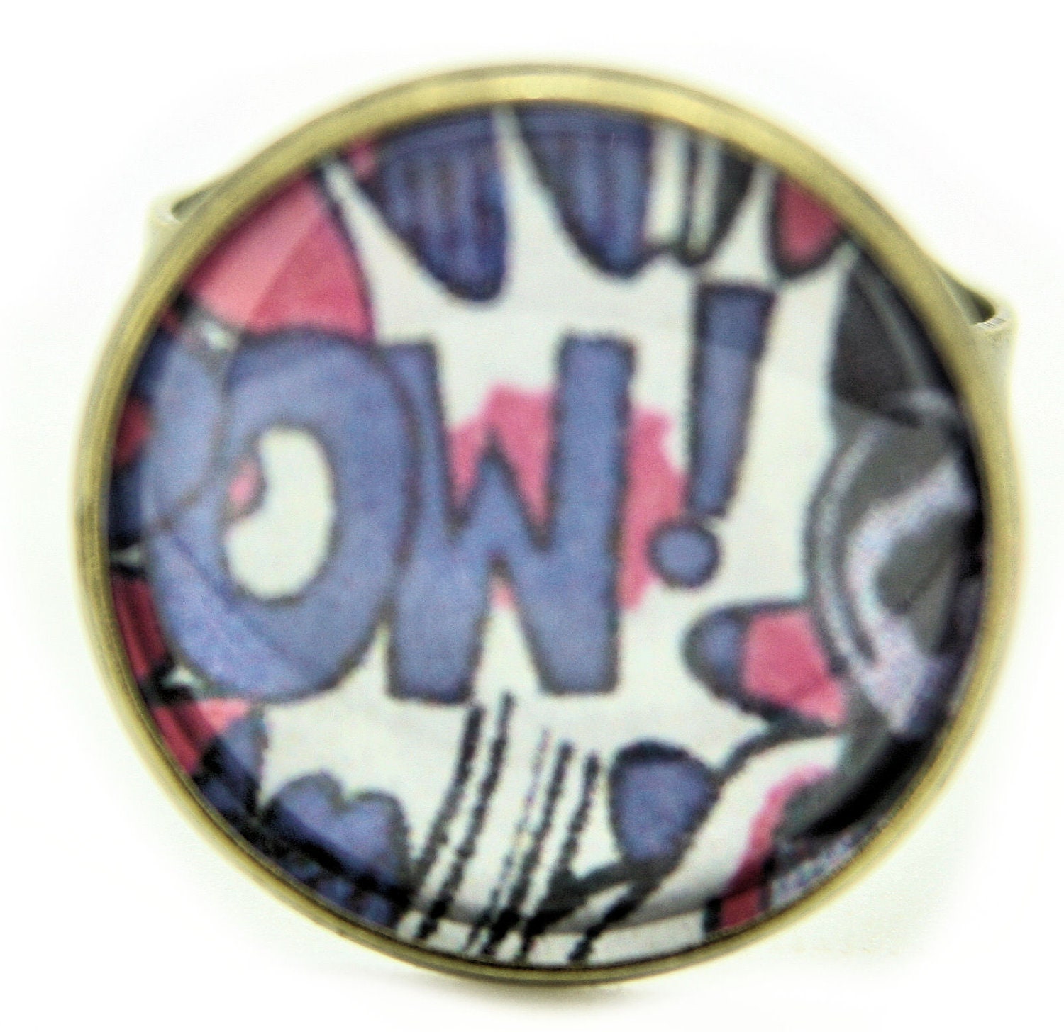 Vintage Retro Comic Style Ring Quirky Kitsch Gift Pow Purple Gift