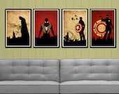 Captain America, Batman , Iron Man and Spider-Man Superheroes Poster Set