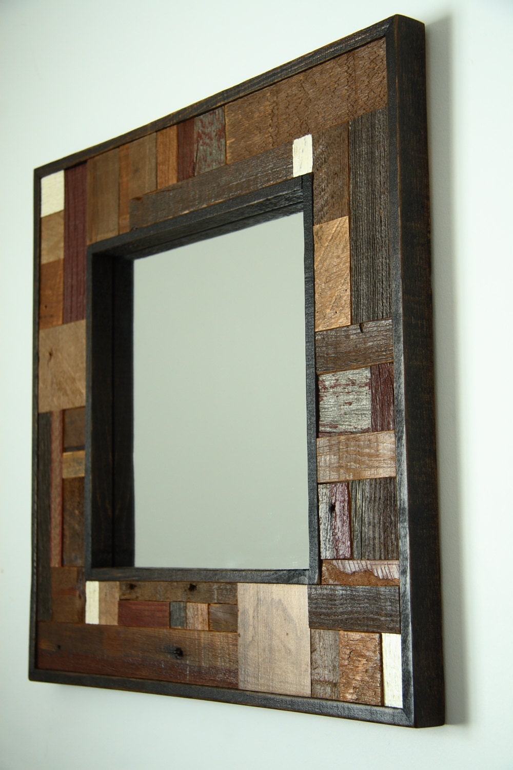 Reclaimed Wood Mirror  20"x20"x1-1/4"