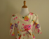 Vintage 1960s Homemade Flowered Formal Dress