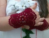 Bride made, Lace Wedding Accessory, Bridal accessory, Fingerless Gloves,by Arzu