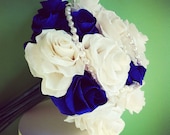 BLUE DREAM DEPOSIT paper roses bouquet medium size/ Total price is 100 dollars