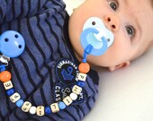Pacifier clip, personalized name pacifier clip, beaded pacifier clip, pacifier holder, custom pacifier clip, boy pacifier clip