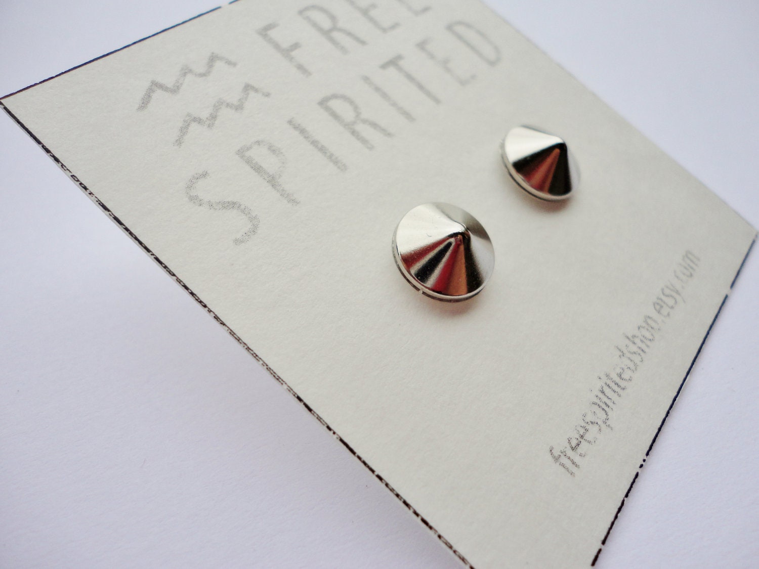 Spike Stud-Steel Post Earrings-Silver