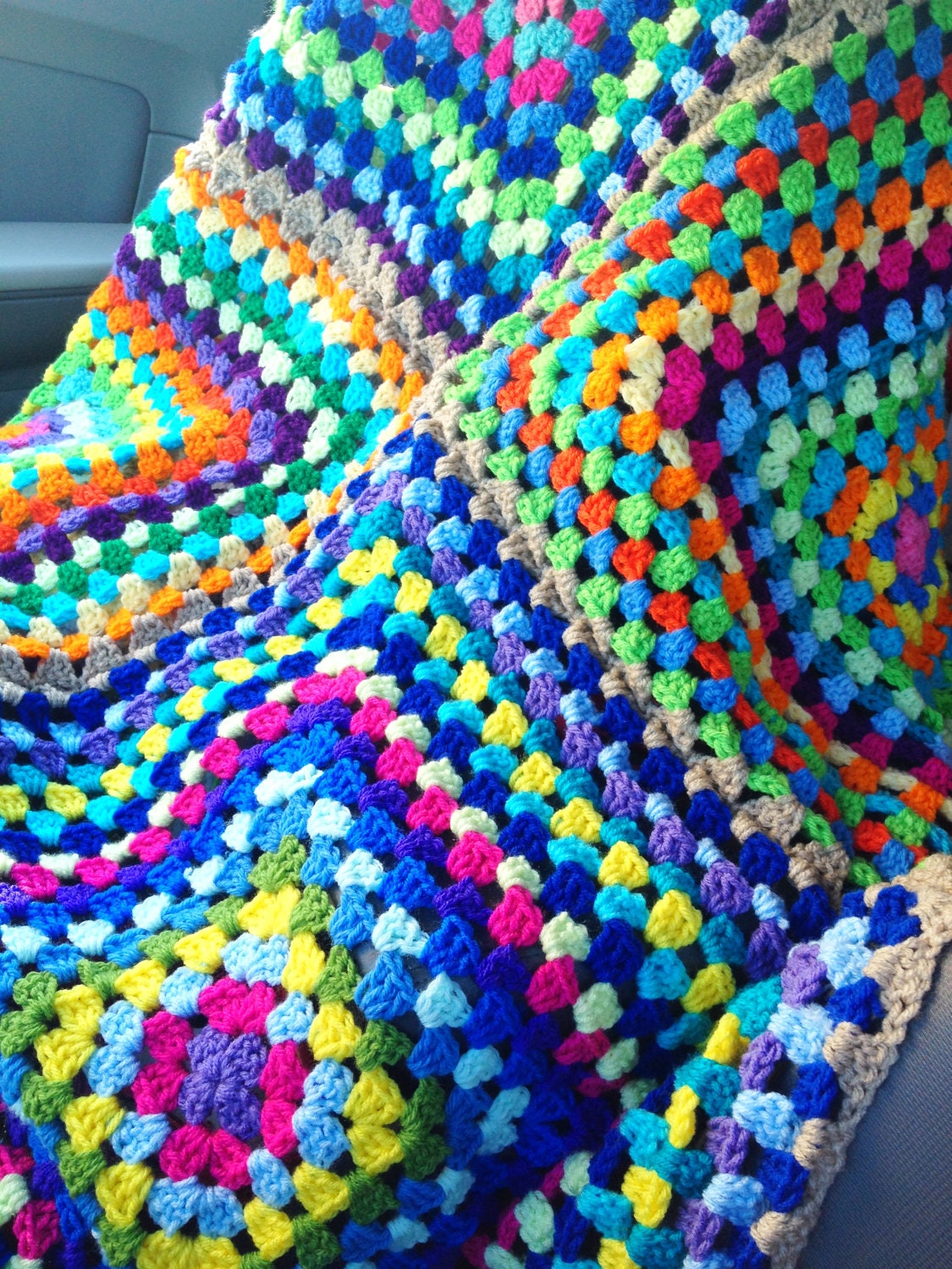 BabyLove Brand Four Square Blanket - Throw size 60"x60" - custom granny square - Any color/size available