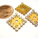 6 Vintage Swarovski Crystal Rhinestone Diamond Pendant Findings R13 - Free USA S&H