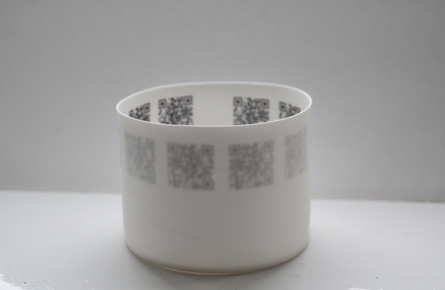 White stoneware English fine bone china tealight candle holder, small vase