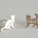 Personalized Cat Post Earrings. sterling silver. stud earrings