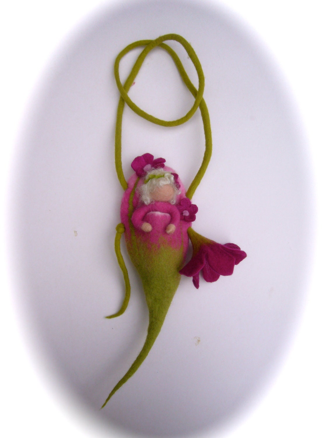 Cradle bag,Cradle purse with doll .Fairy Bag. Hand-felted.Waldorf.