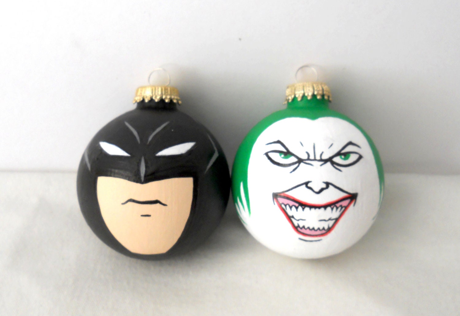 Batman and Joker Painted Ornament Set Dark Knight