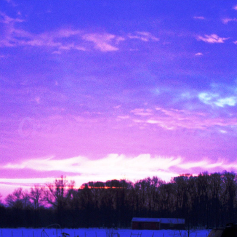 SUNRISE - Shades Of Pink - Blank Inside Greeting Card - Photo Print