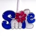 ORNAMENT - SMILE- Acrylic - Blue - White - Red - Pink - Handpainted Home Decor