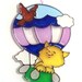 ORNAMENT - Kitten In Balloon - Acrylic - Yellow - Purple - Blue - Green - Red - Hand Stained