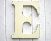 Cottage Wedding Wooden Letter Initial E Shabby chic White Wall Hanging Kids Wall Decor Rustic Cabin Country Cottage Dorm Decor