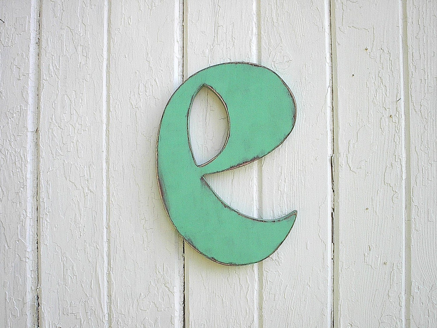Nursery Wall Hanging Letters Wooden Letter "e"  Distressed Letter Initial Kids Wall Decor