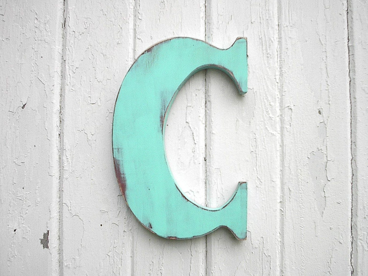 Rustic Shabby chic Letters "C" 12 inch Wall Hanging Kids wall art Initial Alphabet Cabin cottage decor
