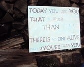 Dr. Seuss Quote Decor, 16x20 Canvas, Brown Blue and Pink, Wall Art