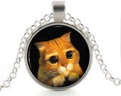Cat Pendant - Cat Jewelry - Cat  Necklace - Cute Kitten Picture Pendant - Gifts under 10