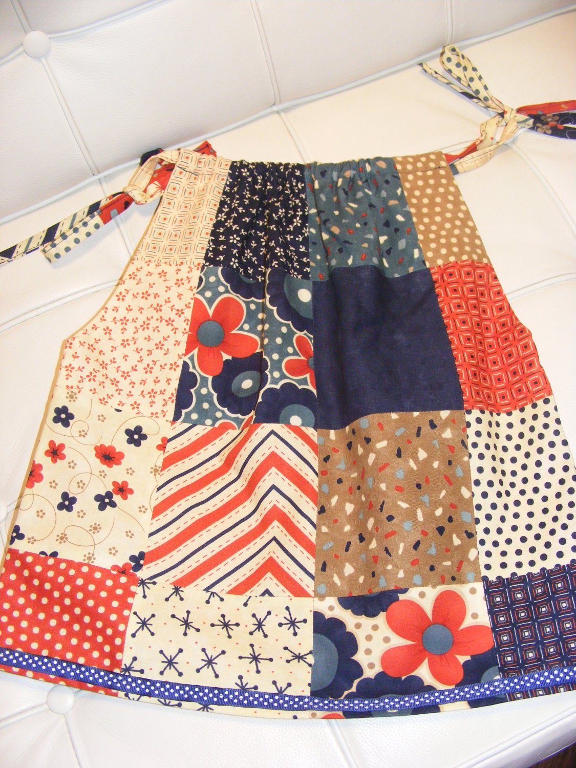 OOAK Handmade patchwork cotton fabric toddler dress