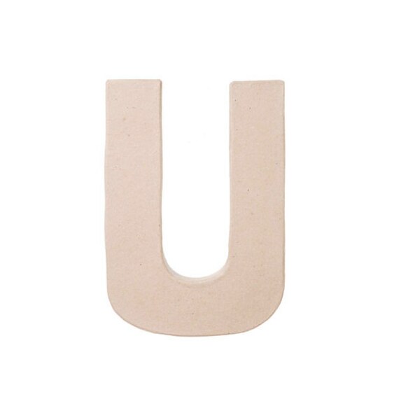 8 Inch Paper Mache Letter U - Craft and Party Supplies Il_570xn