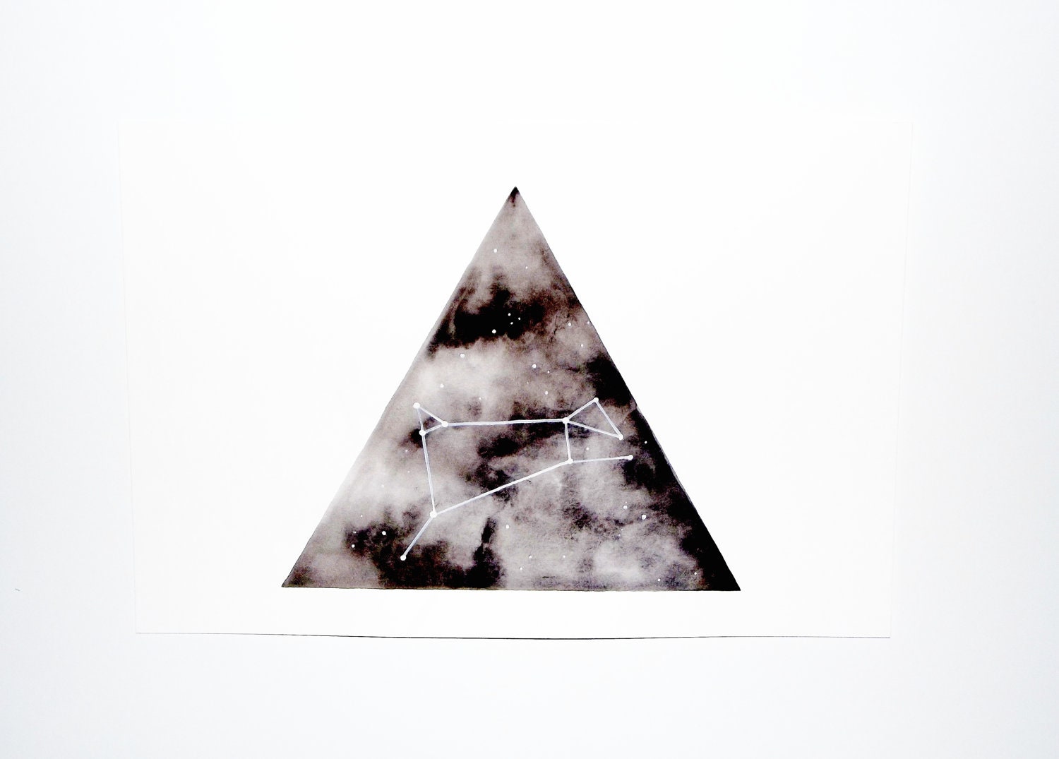 What's Your Sign - Zodiac Constellation on Triangle - Original Watercolor