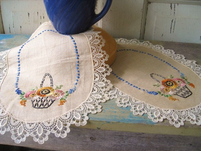 embroidered baskets