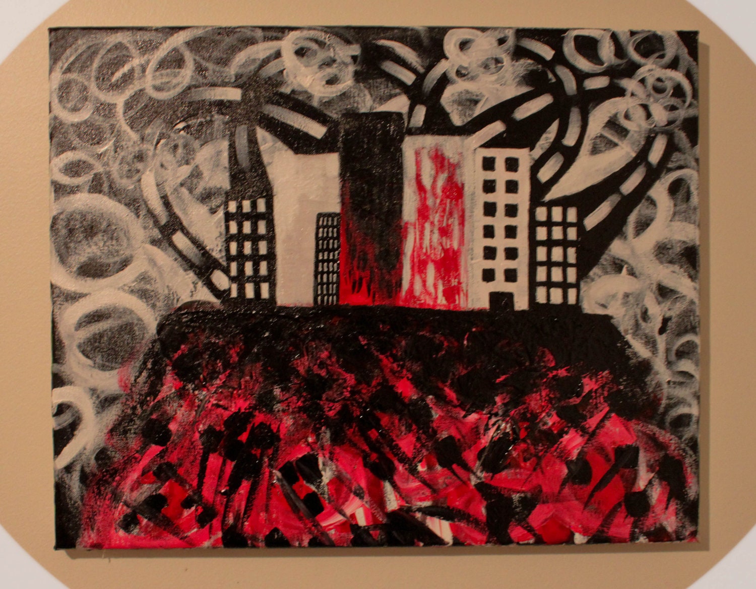 Crazy City 16in,ON SALE, 20 dollars cheaper, READY to hang
