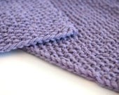 hand knit lilac lavender purple cotton washcloth and scrubber set