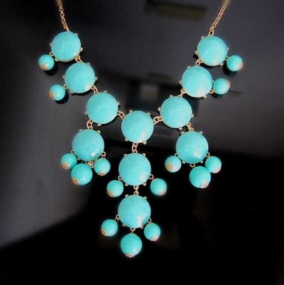 Turquoise - Bubble Necklace Bubble Bib Statement Necklace Statement Necklace