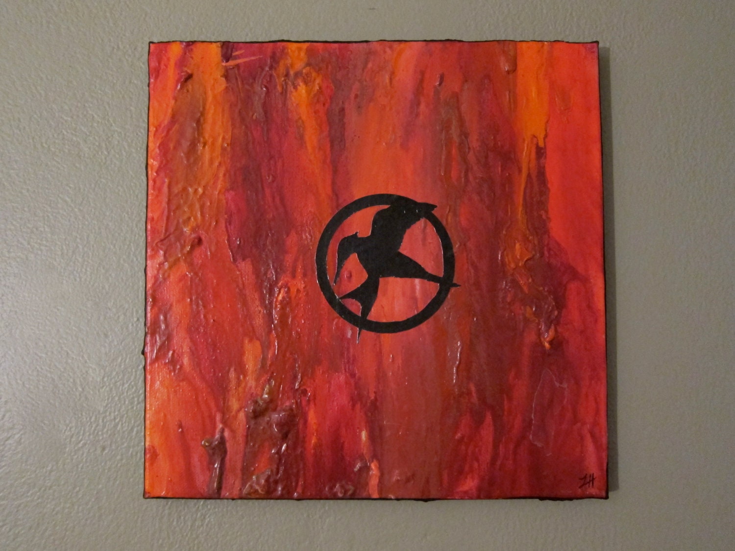 Girl on Fire - Hunger Games Melted Crayon Art