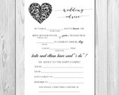 Wedding Advice Mad Lib - Magical Heart - Customizable - Printable Il_170x135