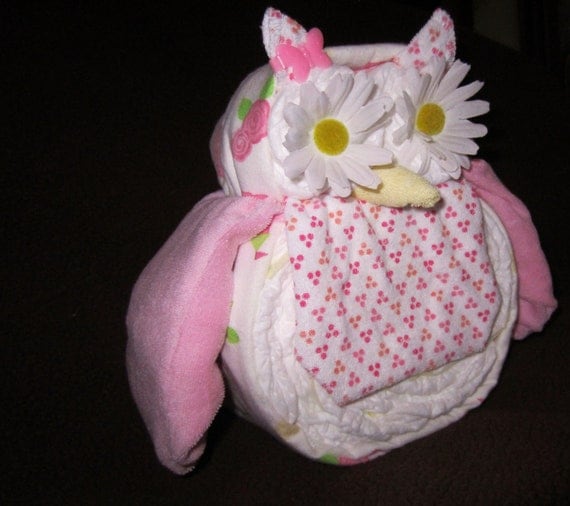 Diaper Owl Boy/Girl Diaper Animals (about 10 inches tall) Baby Shower Decoration, Mom to Be Gift, Nursery Decoration
