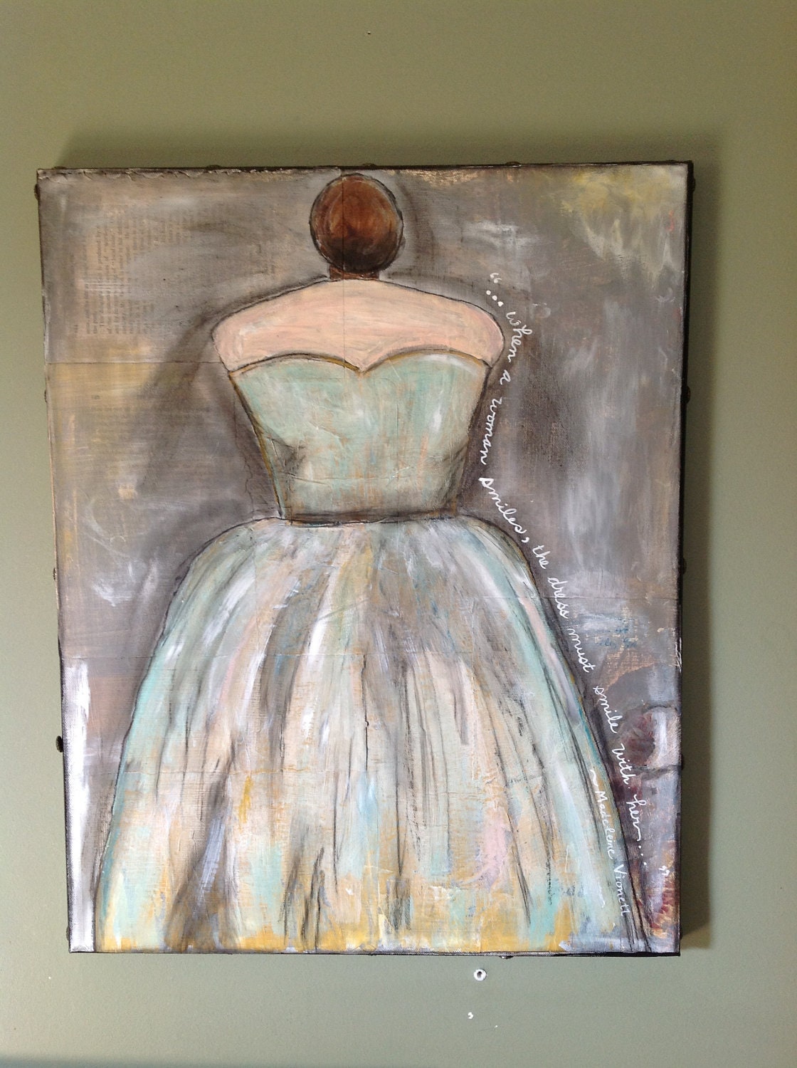 Dream Dress, a 16" x 20" mixed media original canvas