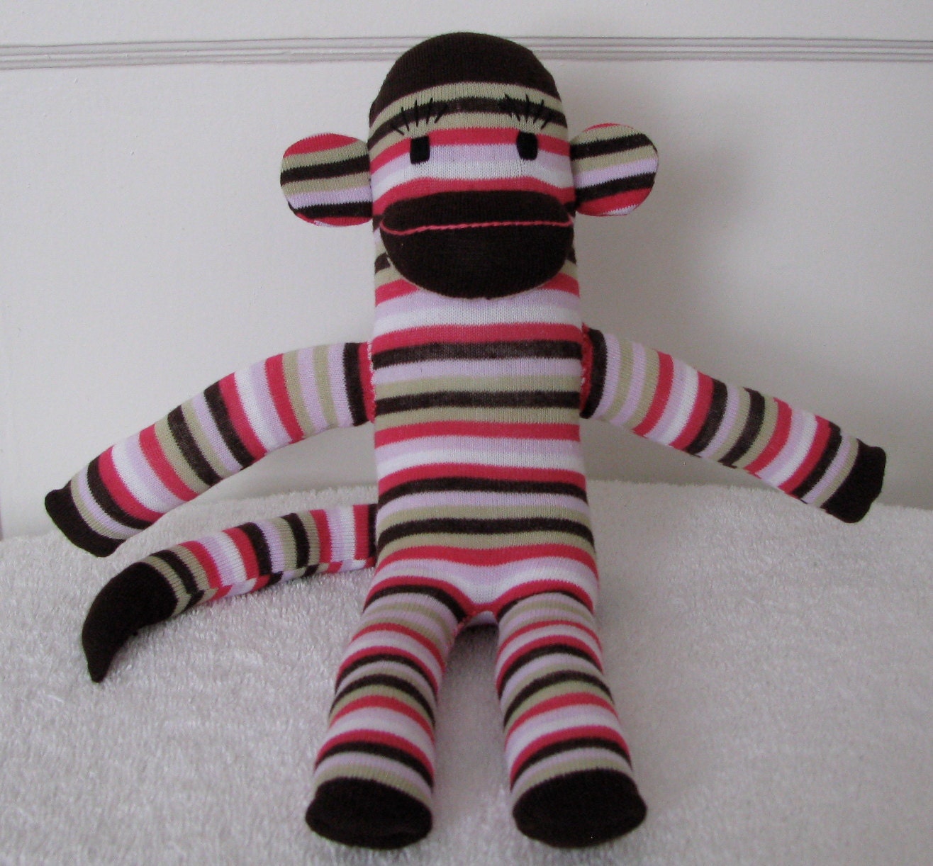 Pink and Brown Striped Monkey
