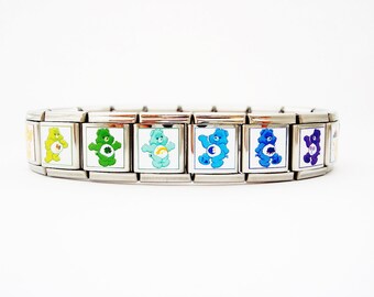 CareBears inspired Italian Charm Link Bracelet