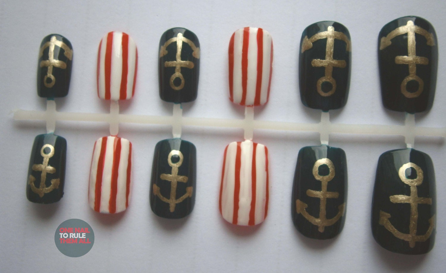 Nautical/Sailor False Nail Art Set