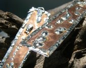 dangle earrings hammered copper silver in modern gypsy boho hippie southwestern style