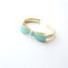 Mint Bow Ring. Adjustable Ring. Ribbon. Stackable Ring. Simple. Everyday Jewelry. Color Block.