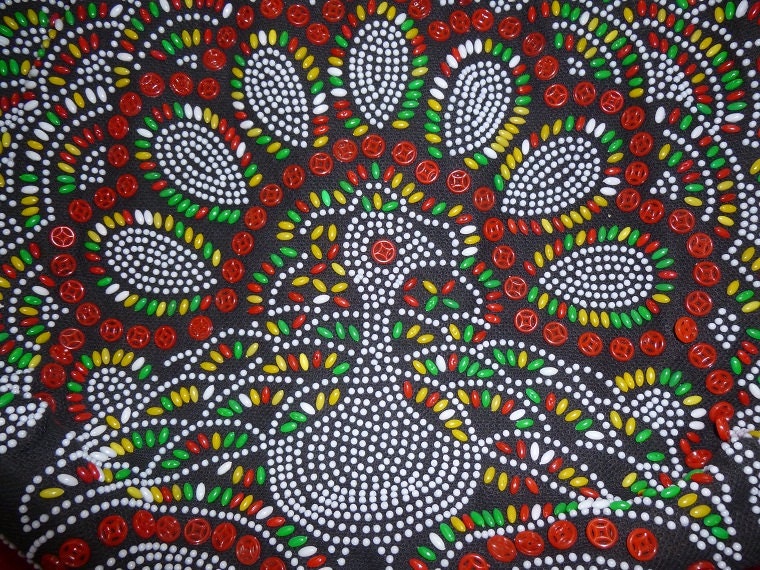 70's large beaded tote