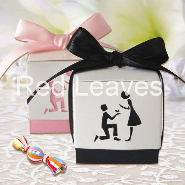 120pcs Wedding Favor box(black and white)