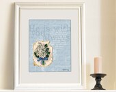 Isaiah 41:10 8x10 Christian shabby chic art print Scripture wall Bible Verse artwork home decor Vintage blue floral He is With You Always
