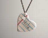 Hola Heart Notebook Ceramic Necklace